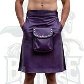 Purple Leather Utility Kilt for Men – Gothic Festival Original Leather Kilt